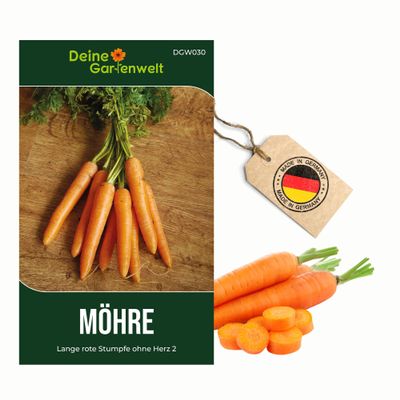 Long Red Blunt Coreless Carrots, 2 Seeds - Daucus carota - Carrot Seeds for 800 Plants