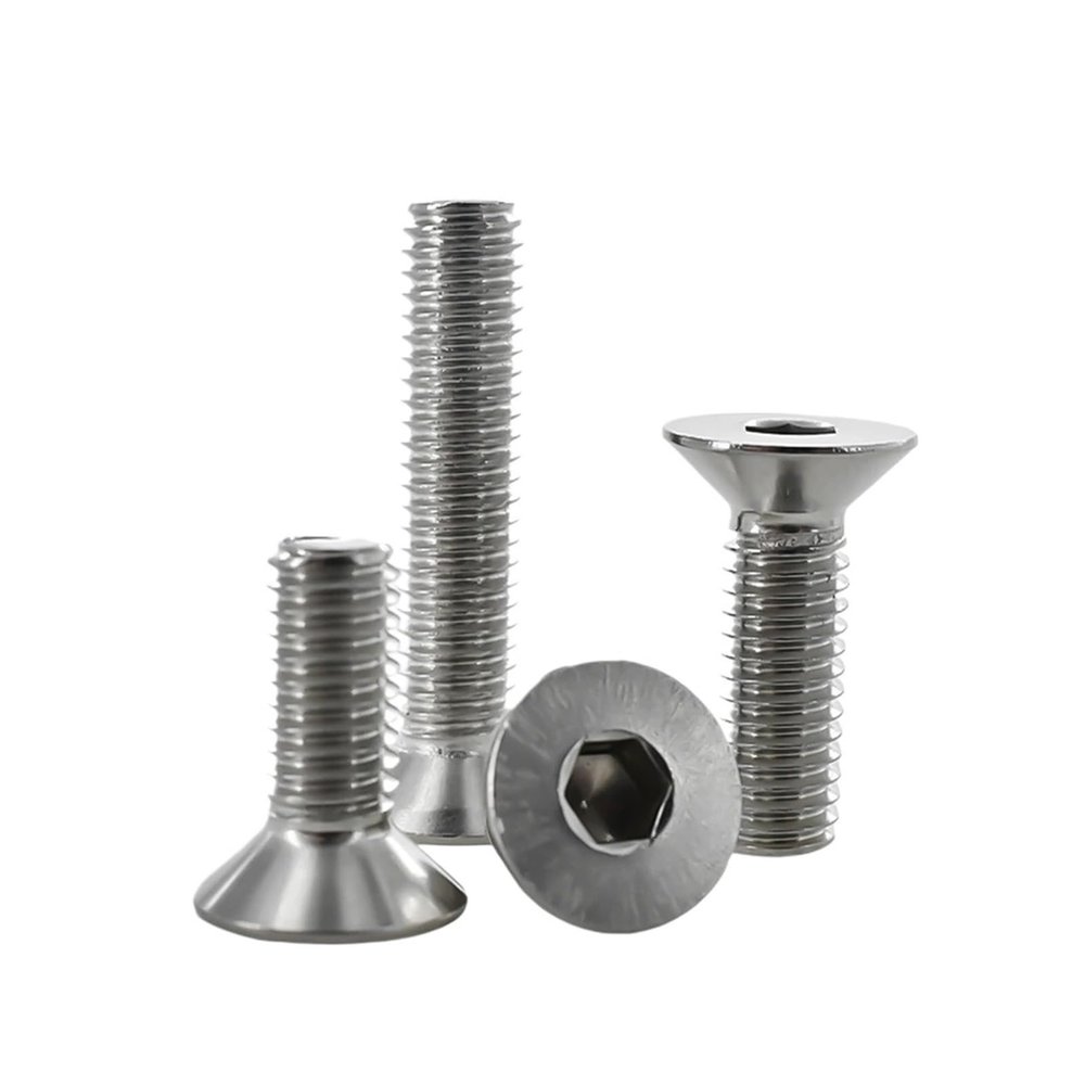 YANGC M2–M10 304 Stainless Steel Hex Socket Countersunk Flat Screws, 18 mm (20 pcs), M3