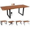 SAM Avino Extendable Dining Table 200 (300) x 100 cm, Acacia, Walnut-Colored, Black U-Frame view 1