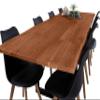 SAM Avino Extendable Dining Table 200 (300) x 100 cm, Acacia, Walnut-Colored, Black U-Frame view 4