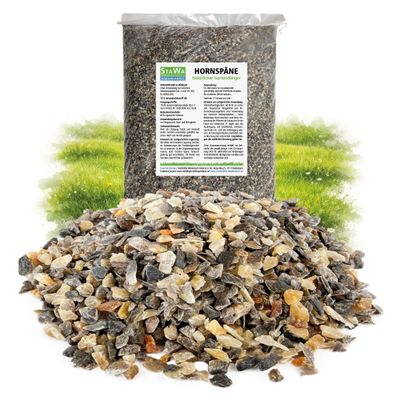 StaWa Horn Shavings, Organic Natural Fertilizer with 13% Nitrogen, Slow-Release Fertilizer for Gardens, Vegetable Beds, Fruit, Lawns, Raised Beds, and Ornamental Plants, 2.5 kg