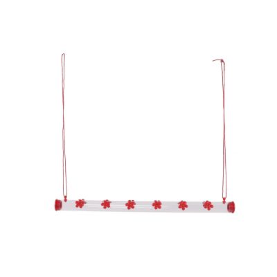 Hanging Long-Tube Bird Feeder for Outdoors, Easy to Clean, with Flowers, for Patio, Garden, and Yard (50)
