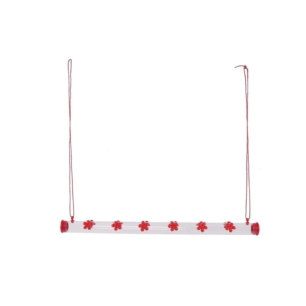 Hanging Long-Tube Bird Feeder for Outdoors, Easy to Clean, with Flowers, for Patio, Garden, and Yard (50)