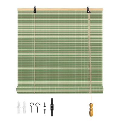 YYDPSHH Green Bamboo Roller Shade