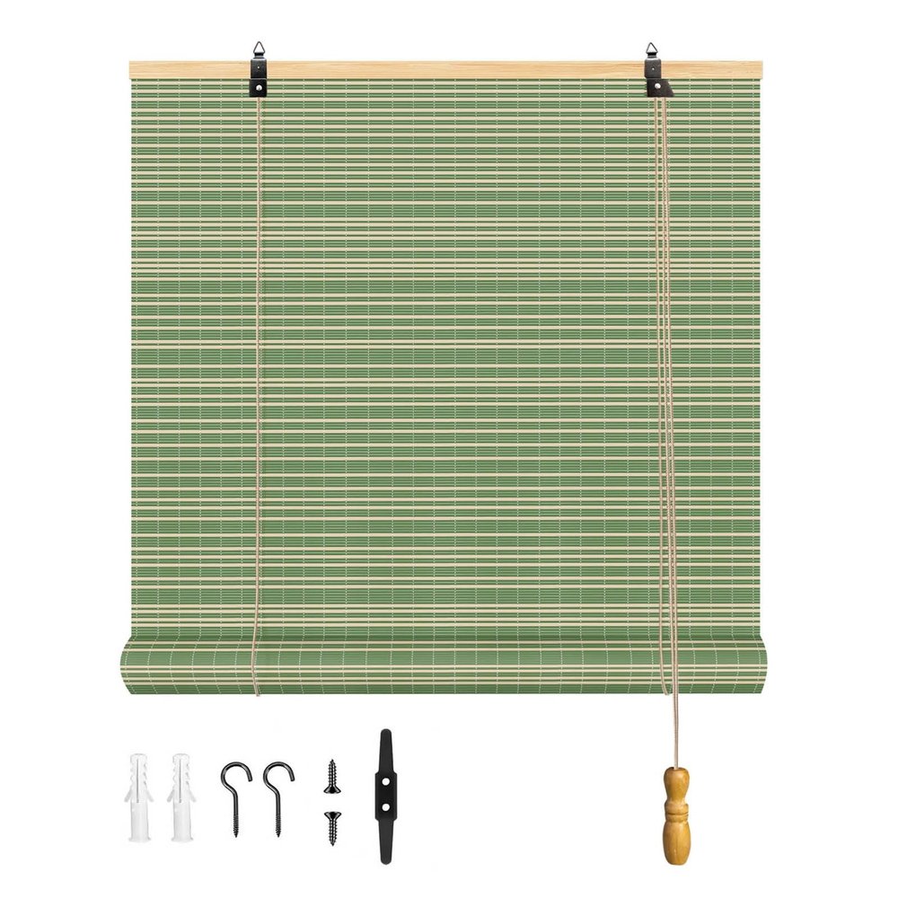 YYDPSHH Green Bamboo Roller Shade