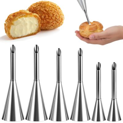 6-Piece Stainless Steel Pastry Filling Nozzle Set