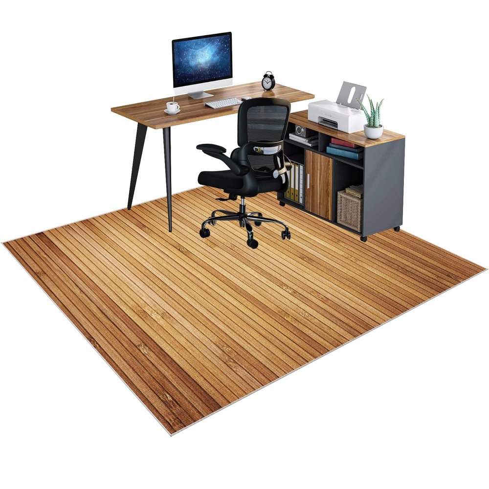 LXSDGVZD 70 x 100 cm Desk Chair Mat for Hard Floors and Carpets