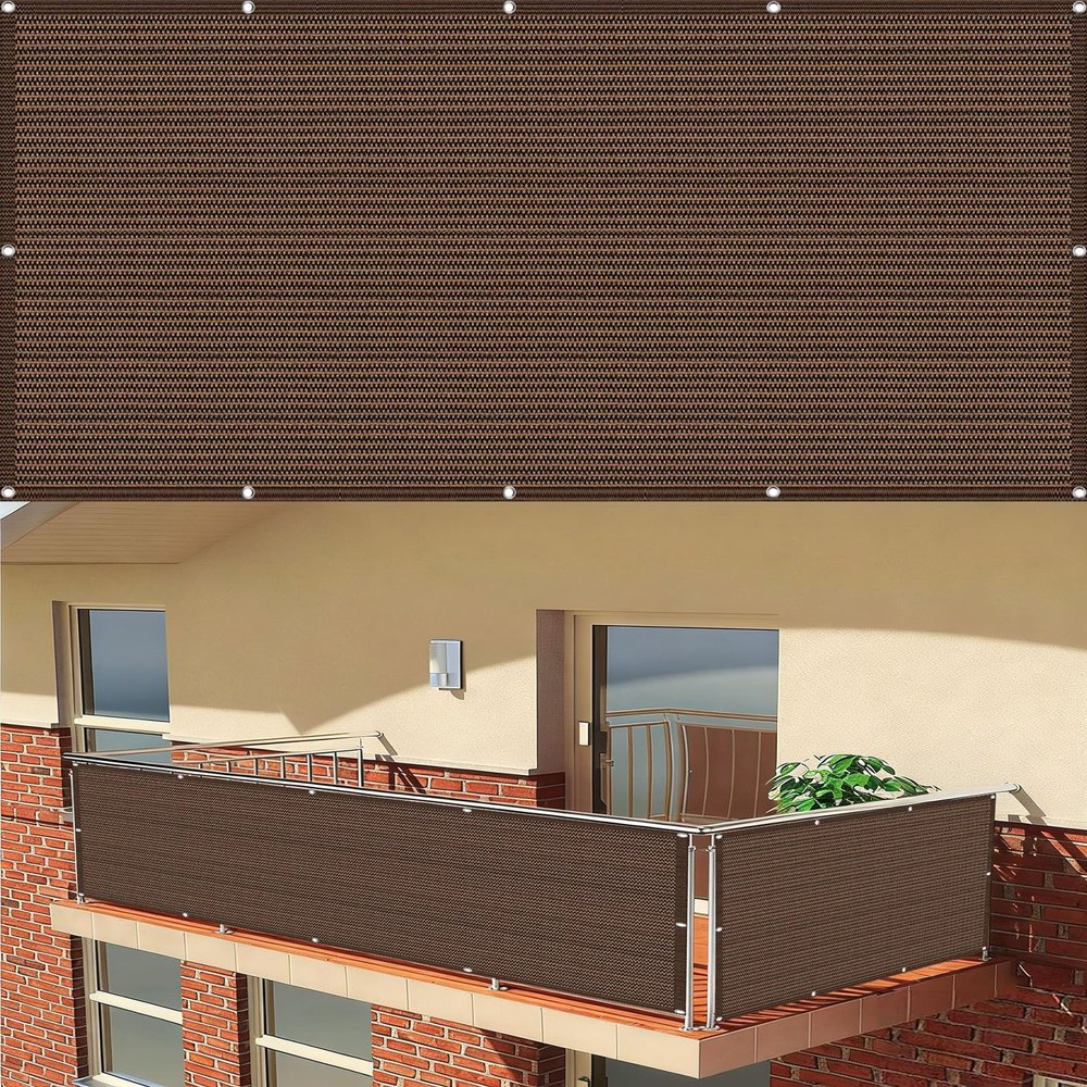 Balcony Privacy Screen 90 x 190 cm, Brown