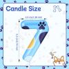 Blue Dog Paw Birthday Candle Number 7 view 2