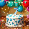 Blue Dog Paw Birthday Candle Number 7 view 4