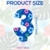 Birthday Candle with Cartoon Number, 3D Cake Topper in Blue Anime and Hawaii Style (Number 3) view 2