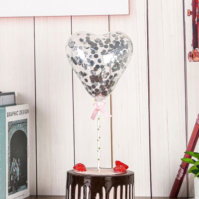 Tourima 5-Pack Silver Confetti Cake Topper Balloons
