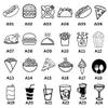 Custom Mini Loyalty Card Stamp, Fast-Food Symbols, 12 mm view 4