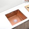 HCZKIUJY Square Kitchen Sink, Handmade Single-Bowl Undermount Sink with Curved Faucet, 38 x 38 cm, Rose Gold view 1