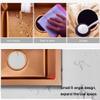 HCZKIUJY Square Kitchen Sink, Handmade Single-Bowl Undermount Sink with Curved Faucet, 38 x 38 cm, Rose Gold view 4