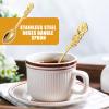 Stainless Steel Spoon | 12.8 X 2.6 Cm, 20 G, Galvanized, Polished Floral Handle, Silver, Gold, Rose, Black, Colorful | Fashion Dessert Tea Coffee Cutlery | Home-Office Dining, Salad, Appetizer view 4