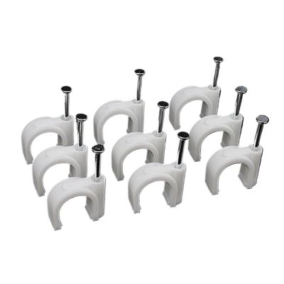 Half-Clamp J-Hooks with Nails, U-Shaped Wall Cable Clips, PVC-Metal, 4–16 mm, 100 pcs
