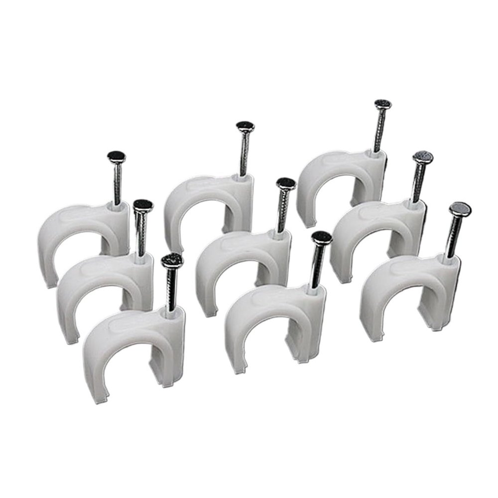 Half-Clamp J-Hooks with Nails, U-Shaped Wall Cable Clips, PVC-Metal, 4–16 mm, 100 pcs