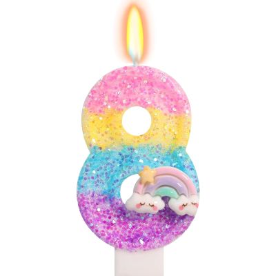 Koboko Rainbow Candle 8th Birthday Girl