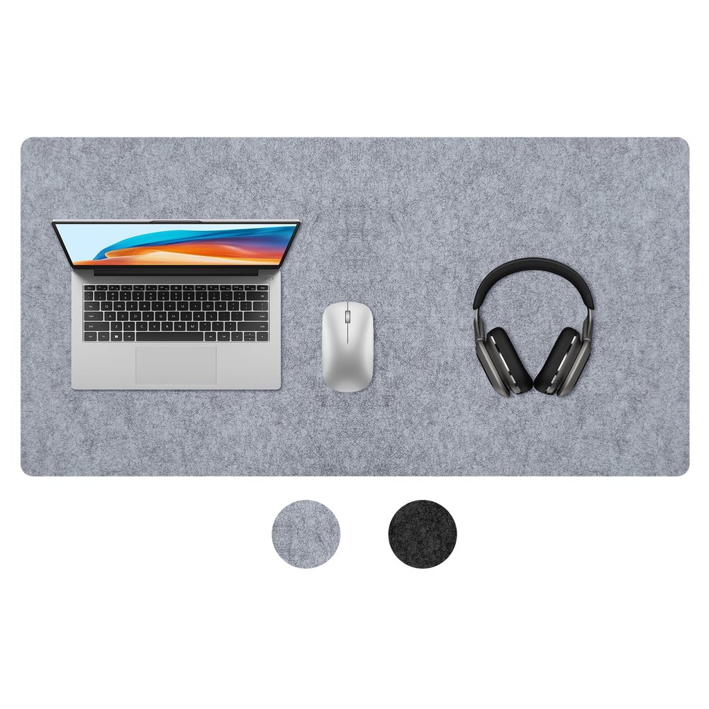 Felt Desk Mat, 80 x 40 cm, Light Gray