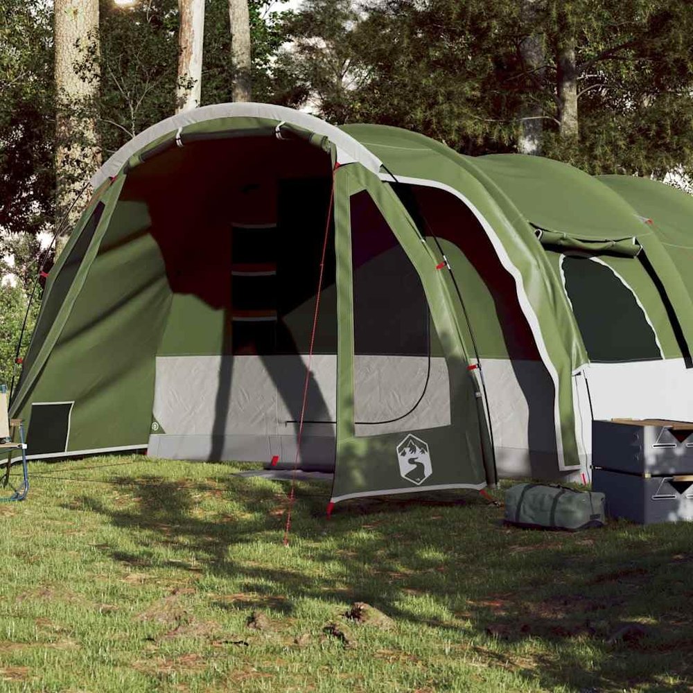 8-Person Green Tunnel Family Tent with E-Port