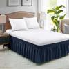 Wrap-Around Ruffled Bed Skirt, Dark Blue, 180 x 200 + 45 cm view 2