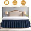Wrap-Around Ruffled Bed Skirt, Dark Blue, 180 x 200 + 45 cm view 3