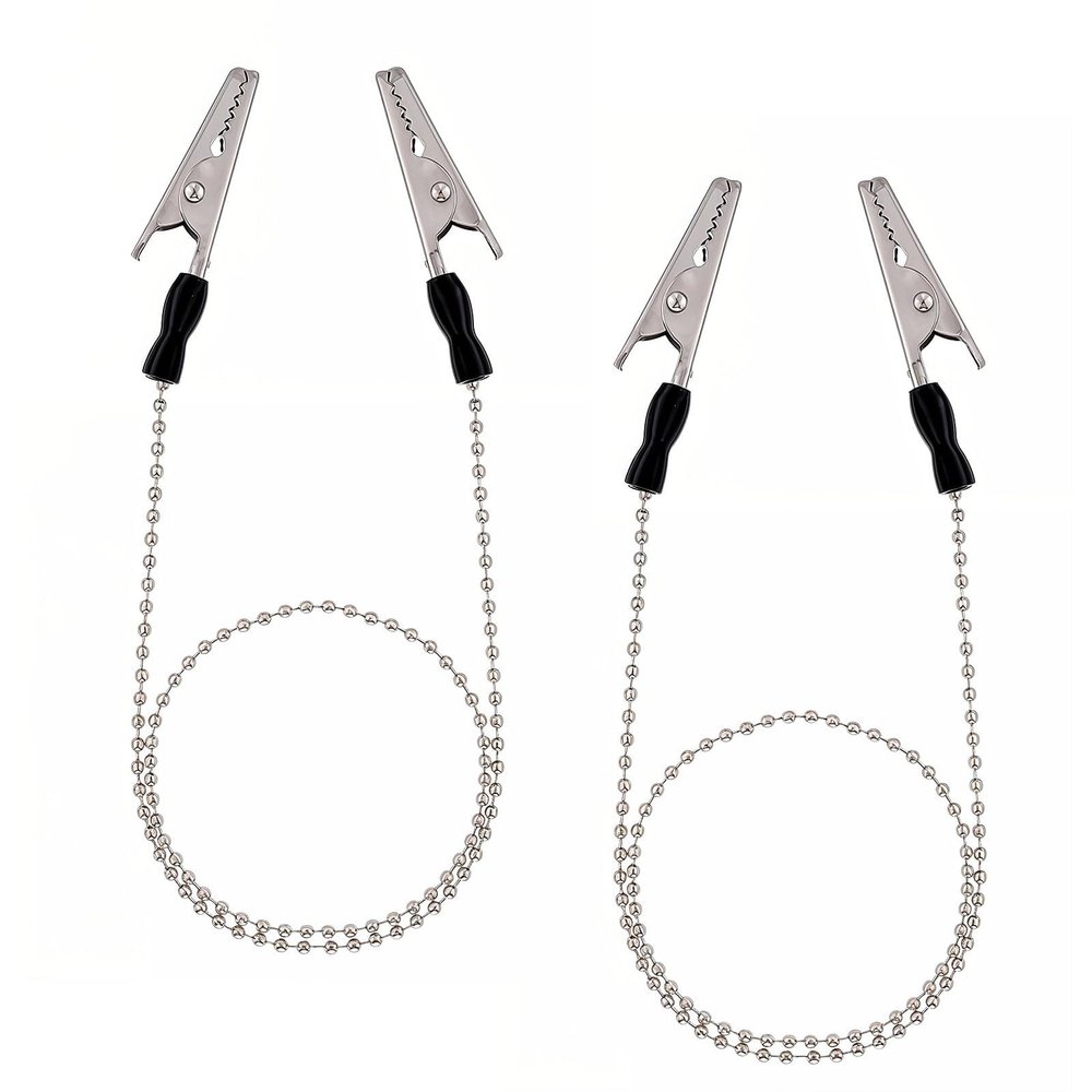 Febbya Stainless Steel Napkin Chain with Clip, 2 PCS