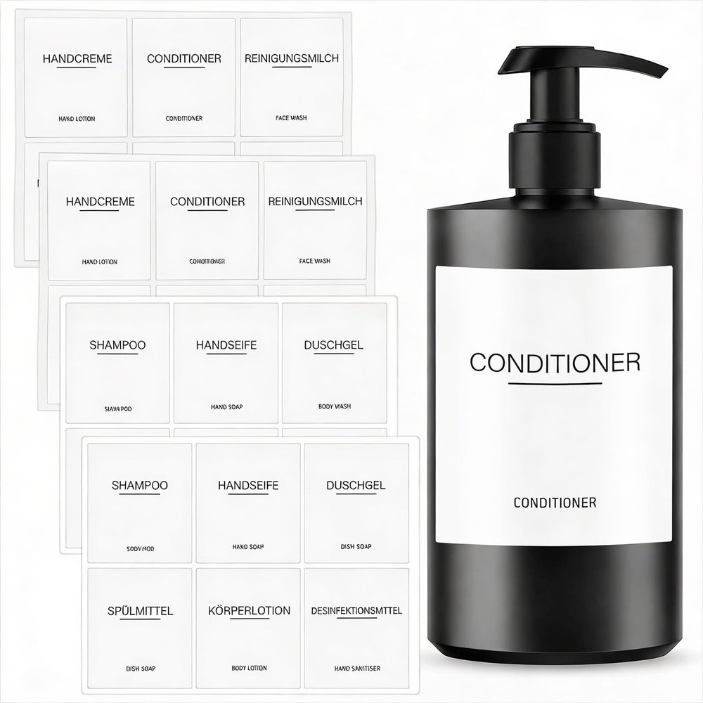 24 Waterproof Bathroom Labels