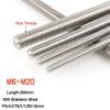 Fine-Threaded Rod, 304 Stainless Steel, 250 mm, M6–M20, 1 pc (M14×1.5×250 mm) view 2