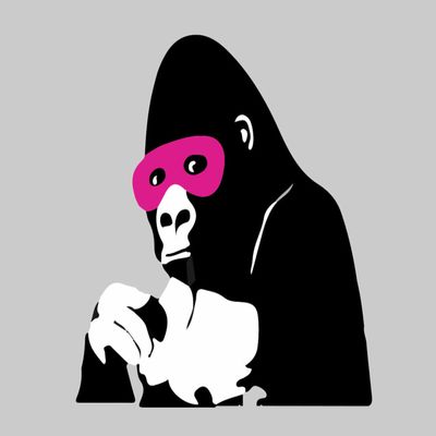 Banksy Gorilla Pink Mask Sticker