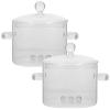 2-Piece 1,350 ml Borosilicate Glass Cooking Pot Set with Lids view 1