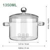 2-Piece 1,350 ml Borosilicate Glass Cooking Pot Set with Lids view 2