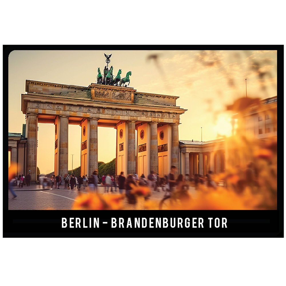 Berlin Refrigerator Magnet | Brandenburg Gate at Night | Strong Hold | 8 x 5.5 cm Photo Magnet