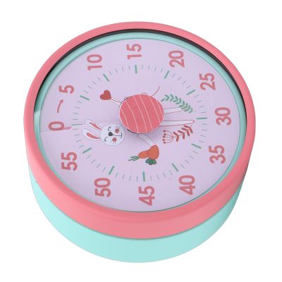 TOPINCN Visual 60-Minute Timer, Mechanical Countdown Timer with Strong Magnetic Back and Foldable Stand, Pink/Green