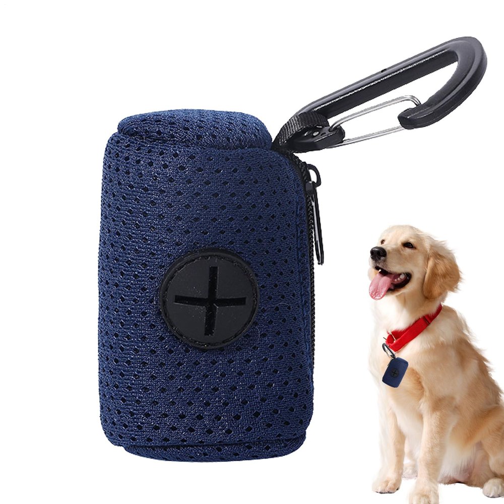 Dog Waste Bag Dispenser with Leash Attachment and Zipper
