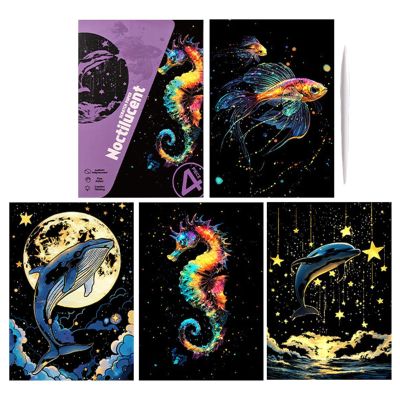 Glow-in-the-Dark Scratch Art A4 Set