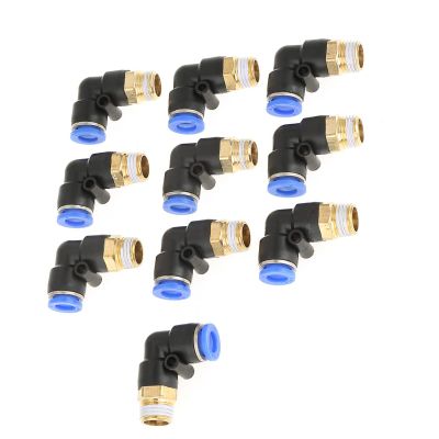 Phefop 10-Piece Pneumatic Elbow Fittings, High-Pressure 360° Swivel Connectors