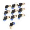 Phefop 10-Piece Pneumatic Elbow Fittings, High-Pressure 360° Swivel Connectors view 1