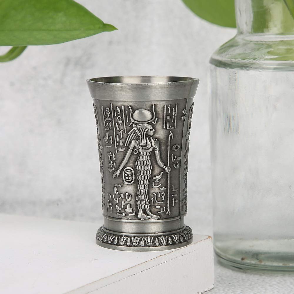 SPYMINNPOO Hand-Embossed Vintage Metal Whiskey Shot Glass