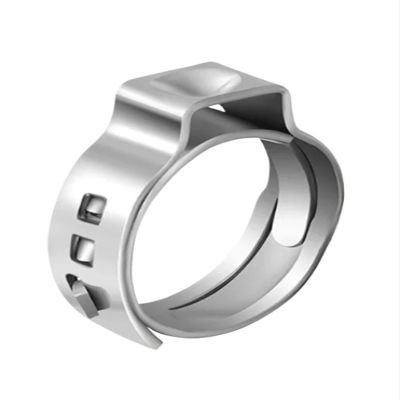 BIRXPMOS 60-Piece 304 Stainless Steel 1/2-Inch PEX Cinch Clamp Rings, Single-Ear Hose Clamps, PEX Crimp Rings, PEX Pipe Fitting Clamp Rings (17.5 mm)