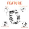 BIRXPMOS 60-Piece 304 Stainless Steel 1/2-Inch PEX Cinch Clamp Rings, Single-Ear Hose Clamps, PEX Crimp Rings, PEX Pipe Fitting Clamp Rings (17.5 mm) view 3