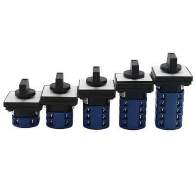 LW28 125A 1/2/3/4/5/6/7-Phase 4/8/12/16/20/24 Screw-Terminal 3-Position Changeover Cam Switch, Silver (ON-Off, 8P-32 Terminals)