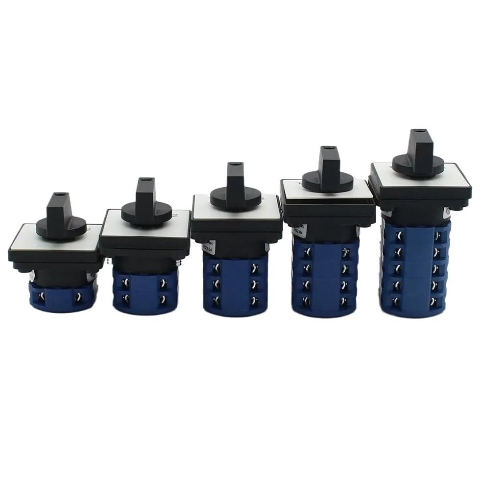 LW28 125A 1/2/3/4/5/6/7-Phase 4/8/12/16/20/24 Screw-Terminal 3-Position Changeover Cam Switch, Silver (ON-Off, 8P-32 Terminals)