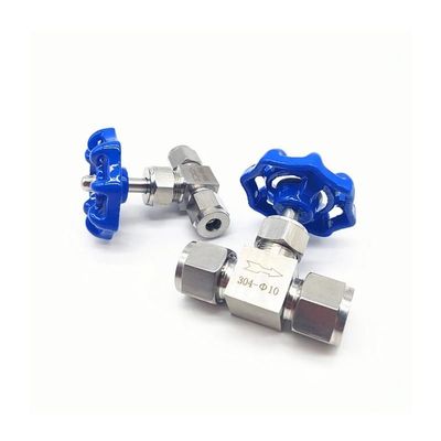 HDKYSWBUEJ 1-Piece 304 Stainless Steel Double-Ferrule Needle Valve, 1/2-Inch Pipe Flow Control Ball Valve