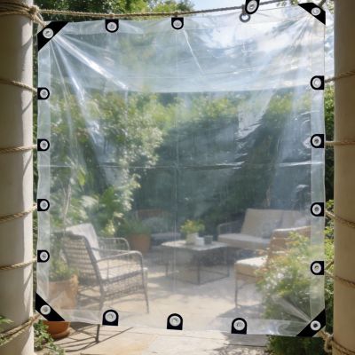 Durable Transparent Waterproof UV-Resistant Tarp with Reinforced Edges, 1 x 3 m