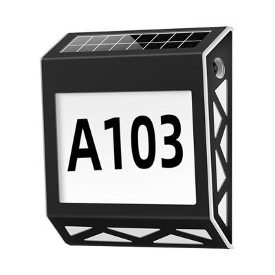 Solar-Powered Address Plaque for Outdoor House Numbers