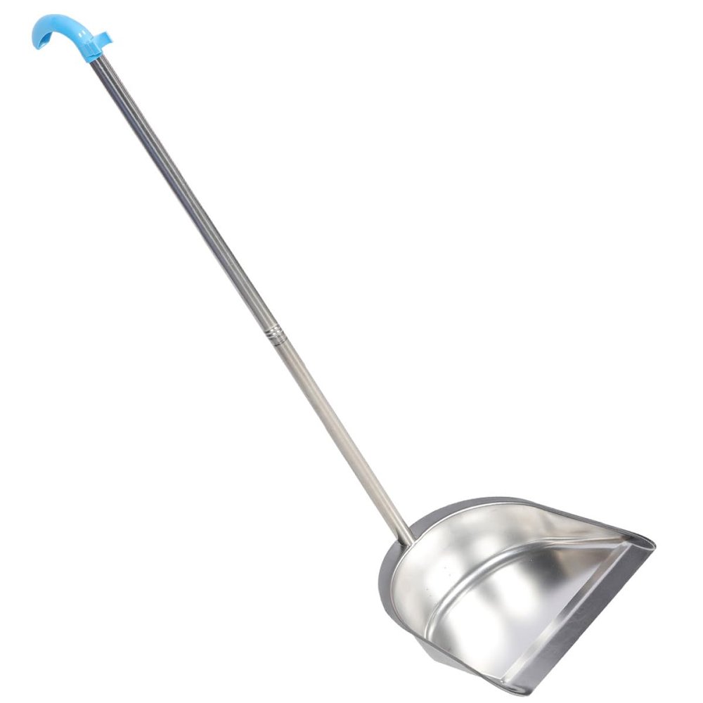 Operitacx Long-Handled Standing Dustpan, Stainless Steel