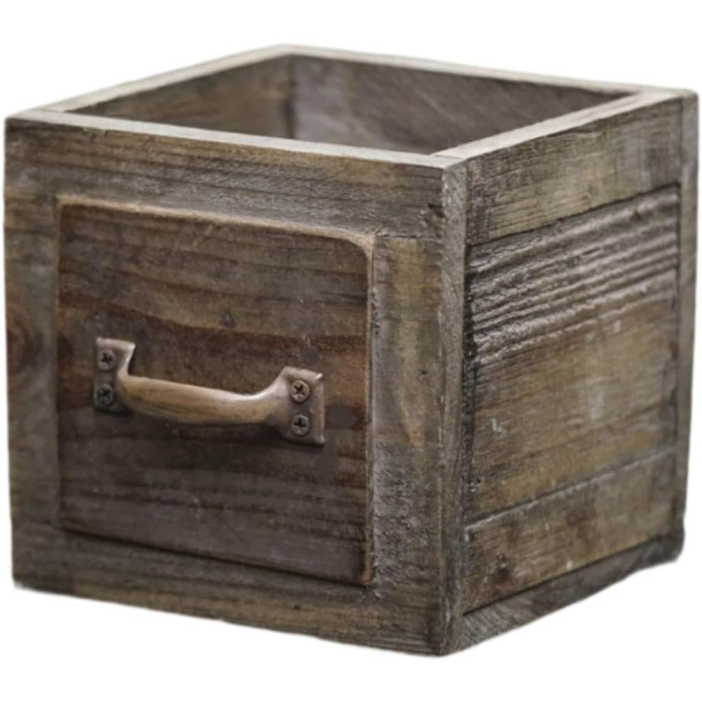 Tubayia Rectangular Wooden Planter Box, 14 x 14 x 13.5 cm