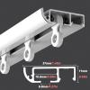 Ultra-Thin Ceiling Track System for Room Dividers, 1.1 m White Track with Rollers view 3